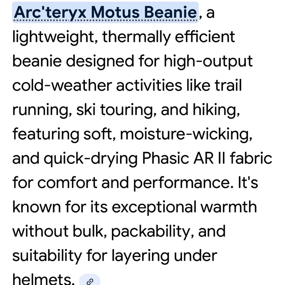 ARCTERYX MOTUS BEANIE COLOR MOMENTUM HEATHER LARE/EXTRA LARGE LIKE NEW PHASIC 2 - Picture 3 of 14